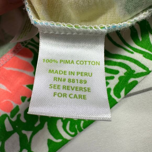 Lilly Pulitzer Dress Women XS Green Yellow Palmetto Floral Shift Hibiscus Stroll - Picture 5 of 9